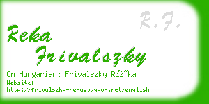 reka frivalszky business card